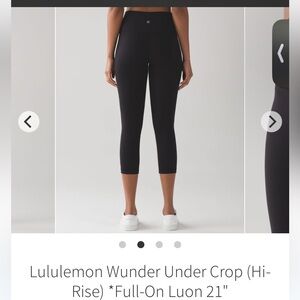 ***sold*** Lululemon Wunder Under Crop (Hi-Rise) *Full-On Luon 21"